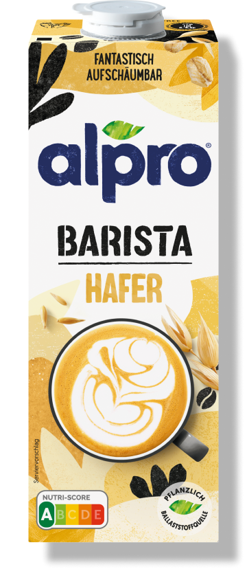 Foto einer Packung Alpro Barista Hafer