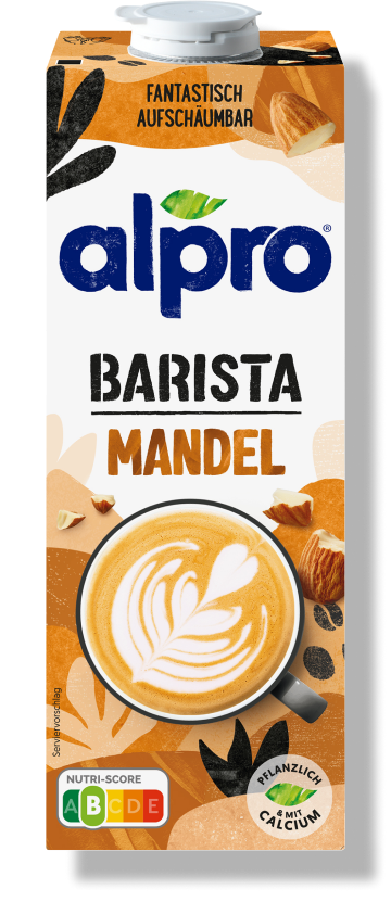 Foto einer Packung Alpro Barista Mandel