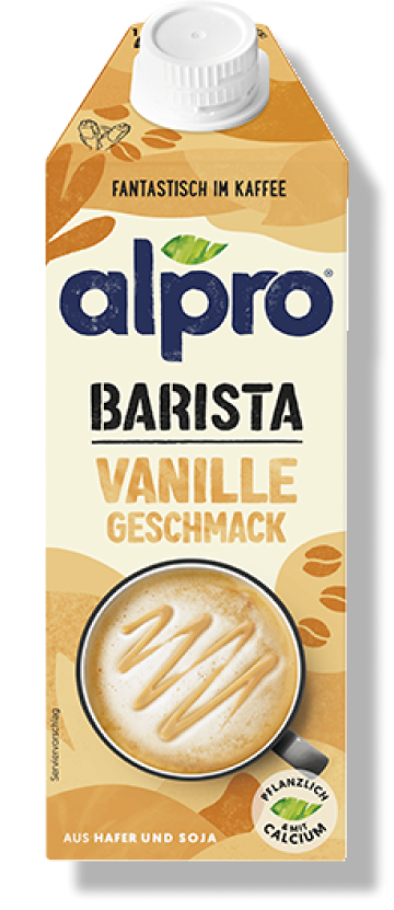 Foto einer Packung Alpro Barista Vanille